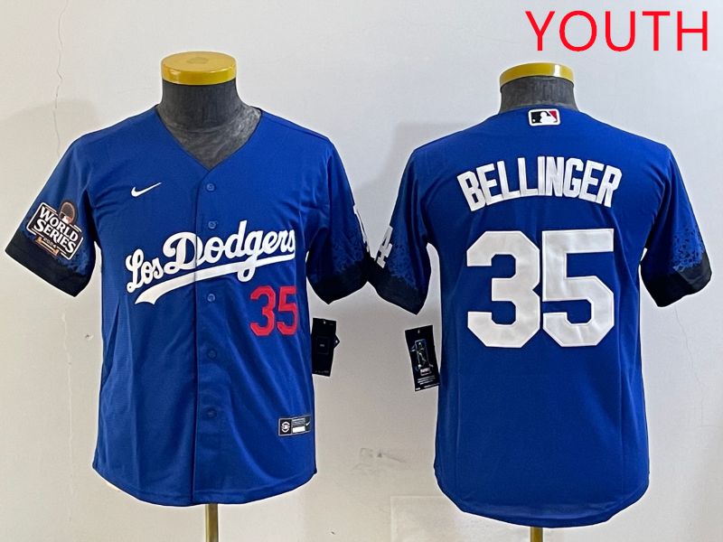 Youth Los Angeles Dodgers #35 Bellinger Blue City Edition 2025 Nike MLB Jersey style 2